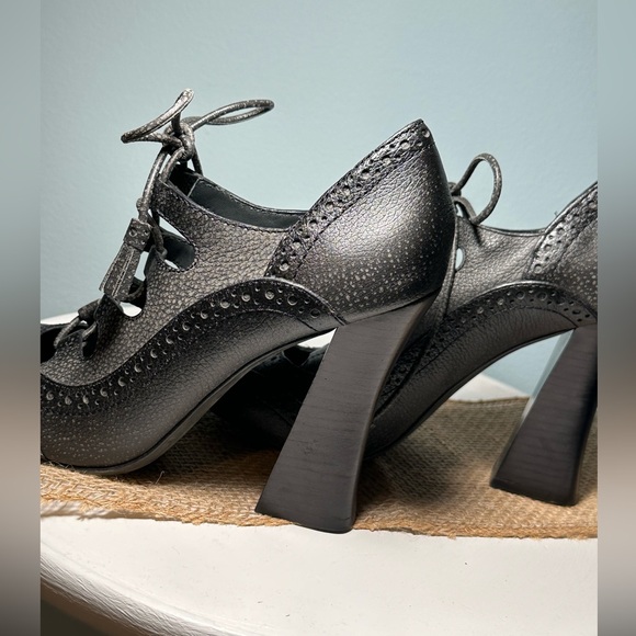 TORY BURCH Womens Lace Up Ghillie Oxford Pumps Astrid High Heel Size 8 - Picture 6 of 10